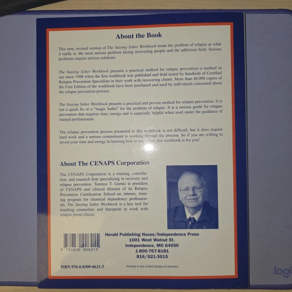 Terence Gorski Staying Sober Workbook Adult OS Blue Excellent Relapse Prevention